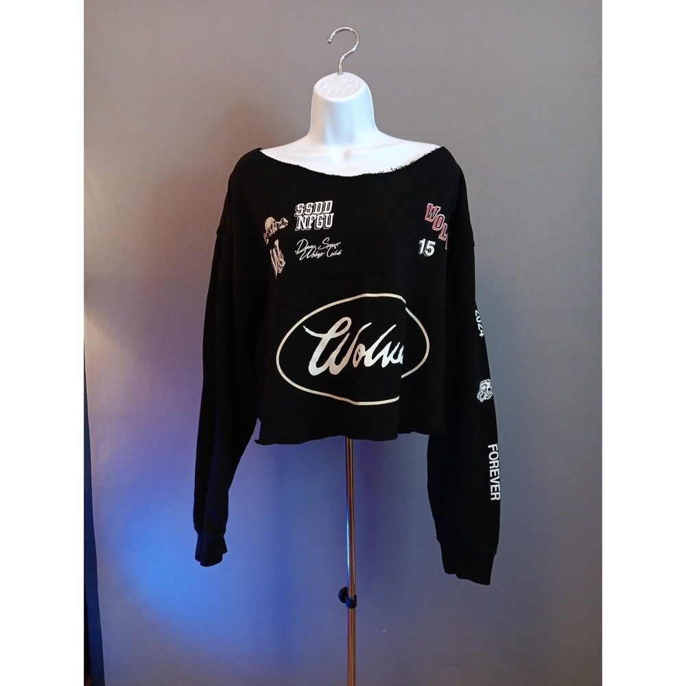 DARC SPORT SHE COLLECTION CROPPED TOP SWEATER Black SIZE Large 498 of 1000